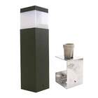 Poste Balizador 30cm P/ Jardim Em Alumínio Verde Militar St13