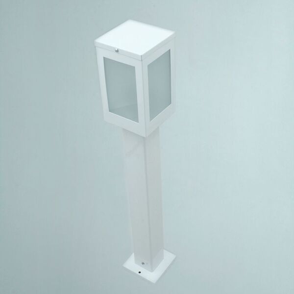 Poste Balizador De Jardim 4 Vidros Retangular 30cm Em Alumíni