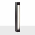 Poste Balizador De Jardim Externo Marrom + T8 60cm Luz Fria S