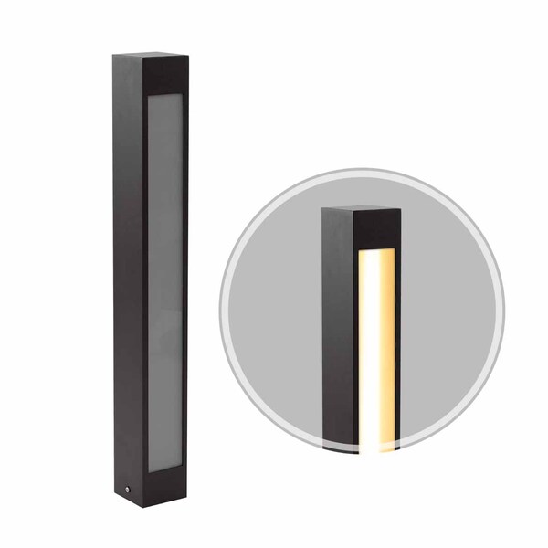 Poste Balizador De Jardim Externo Marrom P/ Tubular T8 Starlu