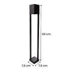 Poste Balizador De Jardim Flash Externo Preto Moderno 1xgu10