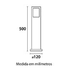 Poste Balizador Germany Garten 50cm E27 Bivolt Preto Fosco