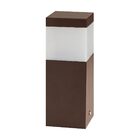 Poste Balizador Marrom 20cm Jardim Alumínio + Led Branco Frio