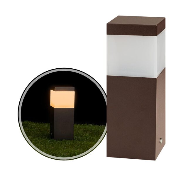 Poste Balizador Marrom 20cm P/ Jardim Em Alumínio St2791