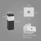 Poste Balizador Preto 20cm Jardim Alumínio + Led Branco Frio