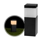 Poste Balizador Preto 20cm P/ Jardim Em Alumínio St2791