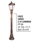 Poste Chinês Para  Jardim De Alumínio 01 Luminária 1 27m