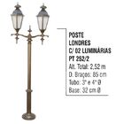 Poste Colonial Londres Jardim Alumínio 02 Luminárias 2 52m