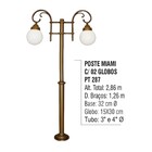 Poste Colonial Miami Para Jardim De Alumínio 02 Globos 2 86m