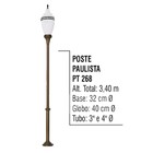 Poste Colonial Paulista Para Jardim De Alumínio 3 40m