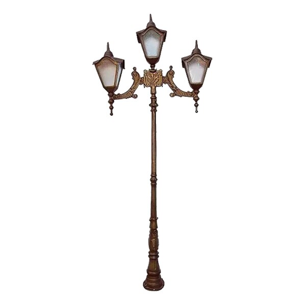 Poste Colonial Romano Jardim De Alumínio 03 Luminária 2 50m