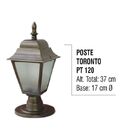 Poste Colonial Toronto Para Jardim Em Tubo De Alumínio 37cm
