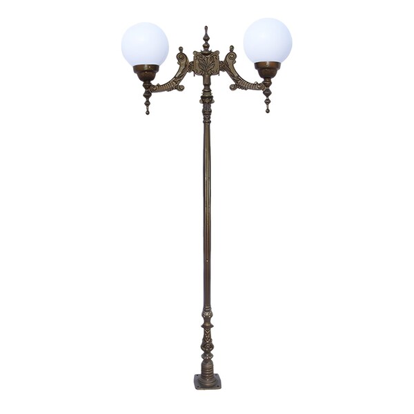 Poste Colonial Verona Para Jardim De Alumínio 02 Globo 2 23m