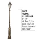 Poste Colonial Viena P/ Jardim Alumínio 01 Luminária 3 29m