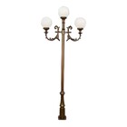 Poste Colonial Vitória Para Jardim Alumínio 03 Globos 3 00m