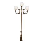 Poste Colonial Vitória Para Jardim Alumínio 03 Globos 3 00m