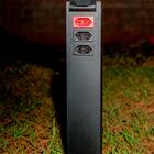 Poste Com Tomada Para Jardim Ou Área Externa Preto