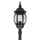 Poste de Jardim 1 Lâmpada Preto Metal e Vidro 2,4m Lille Biancoluce