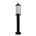 Poste de Jardim 1 Lâmpada Preto Aço 0,87m Vintage Vidro Transparente Ideal Iluminação