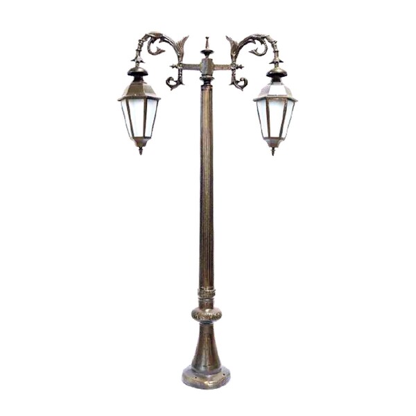 Poste De Jardim Firenze 02 Luminária Italiana Alumínio 246cm