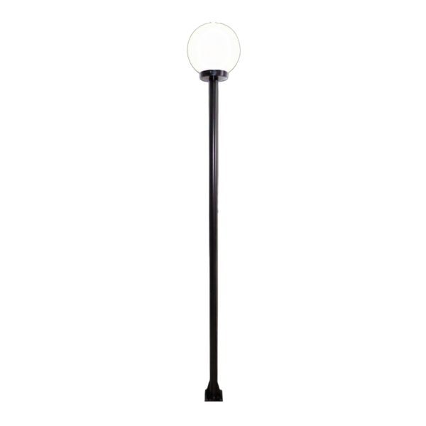 Poste E Luminária Colonial Globo G De Jardim Preto 100cm