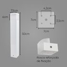 Poste luminária jardim balizador 50cm E27 branco + LED 12W br