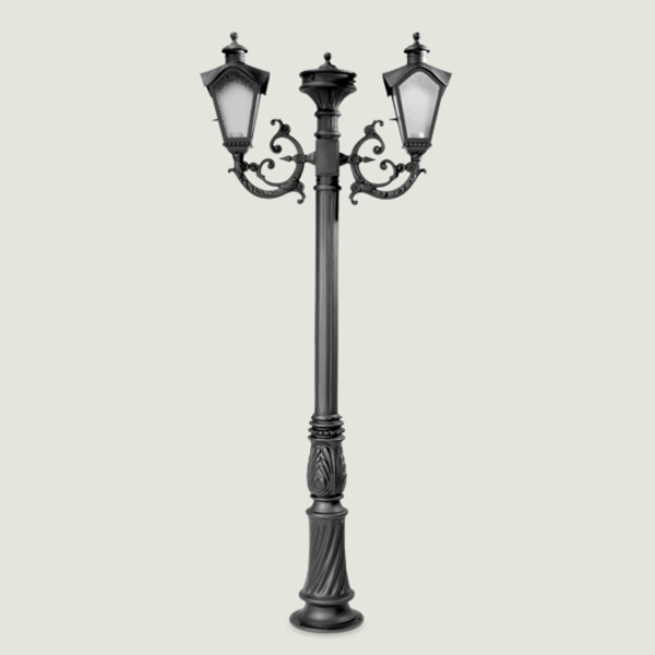 Poste Para Jardim Colonial Sinha Alumínio Preto 2e27 1.84m 15