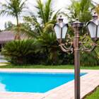 Poste Para Jardim Colonial Sinha Duplo Alumínio Cobre 1.84m 1