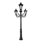 Poste Para Jardim Colonial Sinha Triplo Alumínio Preto 2.2m 1