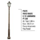 Poste Paris Maior P/ Jardim De Alumínio 01 Luminária 3 90m
