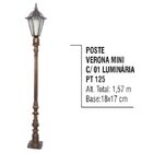 Poste Verona Mini Para Jardim De Alumínio 01 Luminária 1 57m