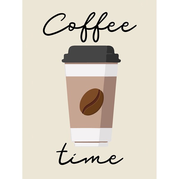 Poster Coffee I Bege 30x40cm Arte Própria