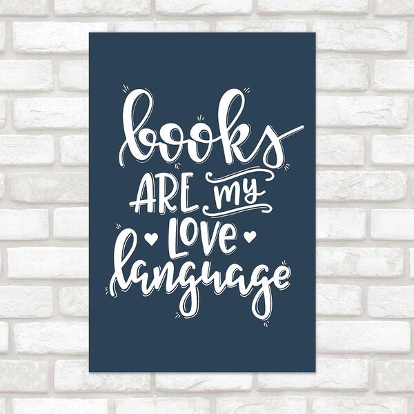 Poster Decorativo Lettering Livros N010215 30x40cm
