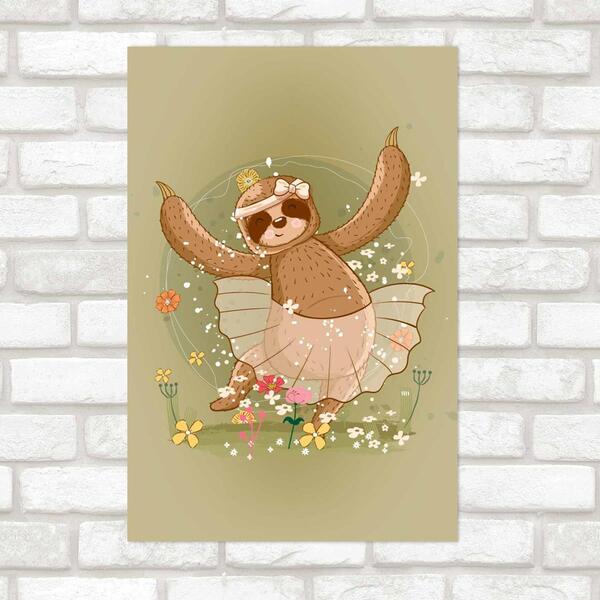 Poster Decorativo Preguiça Bailarina N09271 30x40cm