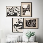 Poster Folhas Preto 50x70cm Arte Própria