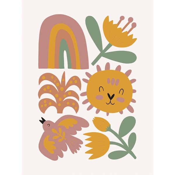 Poster Happy Multicolorido 30x40cm Arte Própria