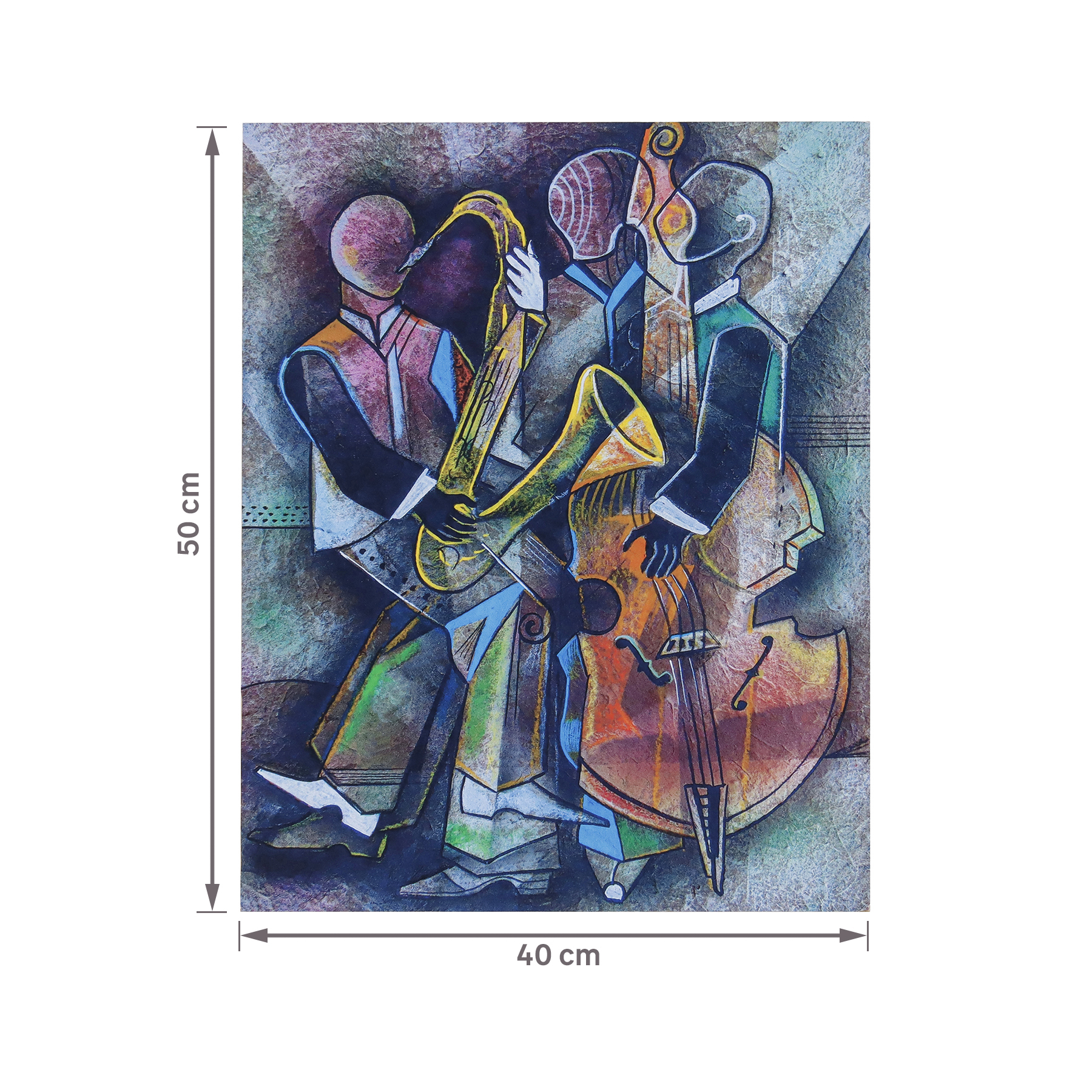 Pôster Picasso Músicos Multicolorido 50x40cm Outlet dos Quadros
