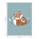 Poster Raposa e Pet Multicolorido 30x40cm Arte Própria