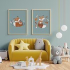 Poster Raposa e Pet Multicolorido 30x40cm Arte Própria