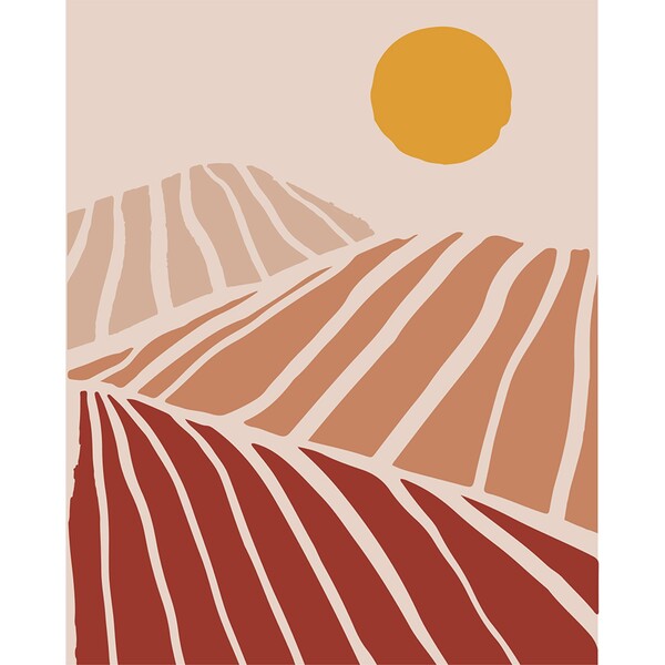 Poster Sol Poente Terracota 40x50cm Arte Própria