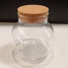 Pote 11x10x6cm 200ml Borosilicato Transparente Tampa Cortiça