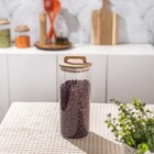 Pote 1300Ml Vidro Tampa De Acácia Mantimento Com Alça Oikos