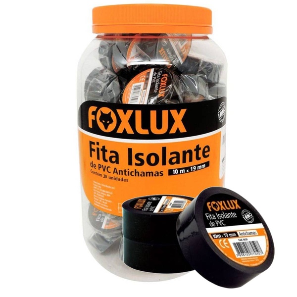 Pote 35 Un Fita Isolante Foxlux Pvc Antichamas 10m