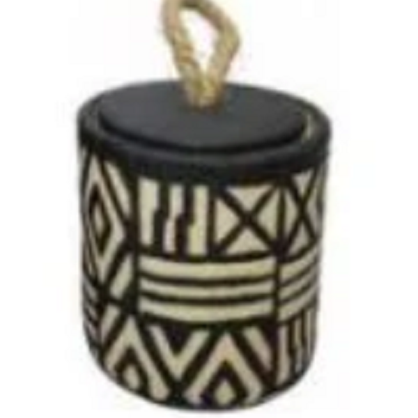 Pote  Decorativo Com Tampa- África