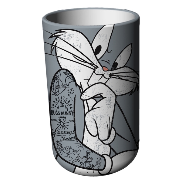 Pote Ceramica S Tampa Looney Bug Bunny Concerned Fd Cinza