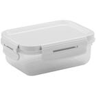 Pote Click Retangular 380ml Com Tampa Hermética Trava Lanche