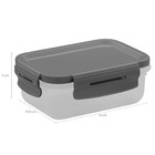 Pote Click Retangular 380ml Com Tampa Hermética Trava Lanche