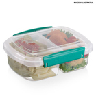 Pote Com 2 Divisórias E Travas Laterais 600ml Bpa Free