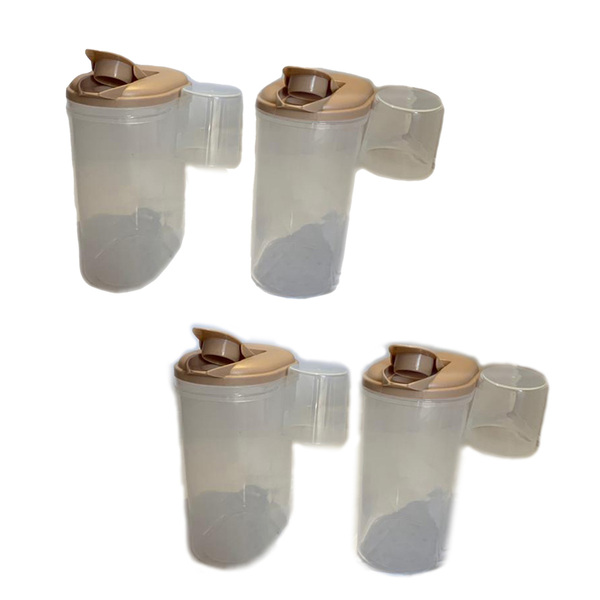 Pote Com Tampa Articulada E Copo Medidor Be Kit 4 Peças