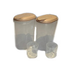 Pote Com Tampa Articulada E Copo Medidor Be Kit 4 Peças